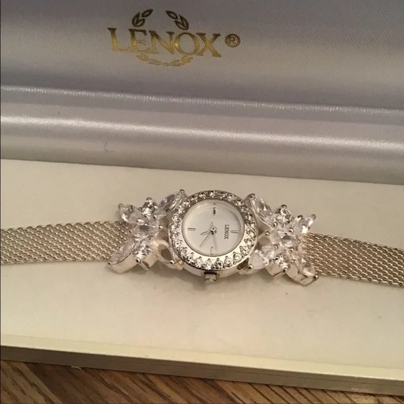 Lenox - Solid Sterling Silver 925 and Crystal Watch - Picture 2 of 8